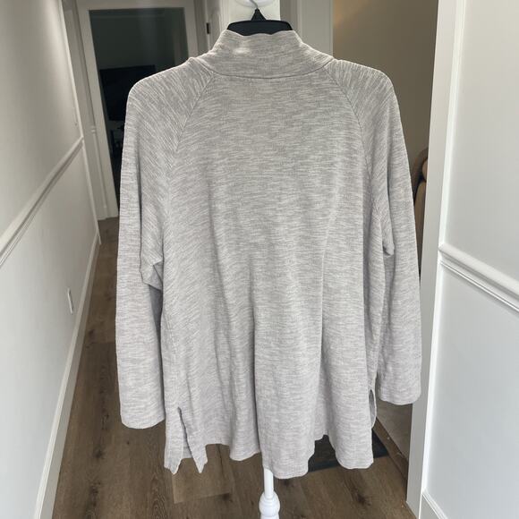 Pure J Jill Sz 1X Tunic Sweater Raglan Sleeve V-Neck Relaxed Cotton Slub Tan - Picture 4 of 9